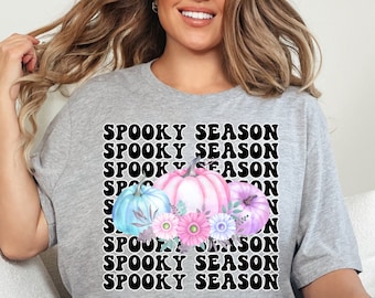 Spooky Season Shirt, Spooky Flowers Halloween Shirt, Spooky Fall Shirt, Spooky Pumpkin Shirt, Spooky Gift For Halloween Gifts For Fall