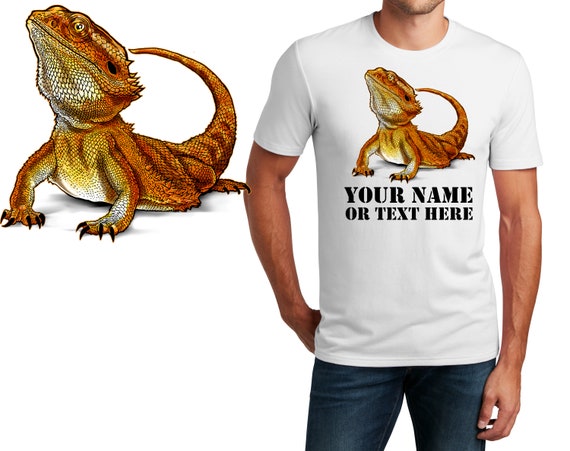 Personalized Mens T-shirt Bearded Dragon Lizard Design Sports - Etsy