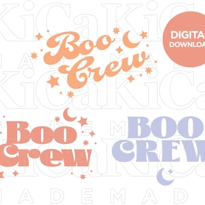 Boo Crew Svg, PNG, PDF file Cute Halloween shirt Cricut downloadable file