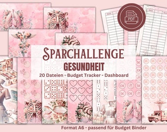 Health Savings Challenge Set, A6 Budget Binder Savings Game, Health Savings Challenge, Digital Download PDF
