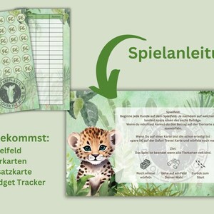 Sparspel Safari Resebudgetplanerare Sparutmaning A6 Pärm Digital Nedladdning bild 3