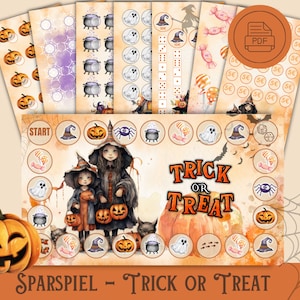 Halloween Trick or Treat Savings Game - Halloween Savings Challenge Set - Budgeting A6 Binder Digital Download PDF Cover Method