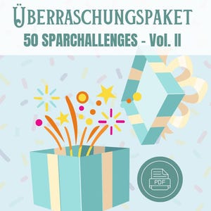 Pakiet niespodzianek Sparchallenge, tom II - Sparchallenges nowość, pakiet gier oszczędnościowych, segregator budżetowy A6 w formacie cyfrowym do pobrania w formacie PDF