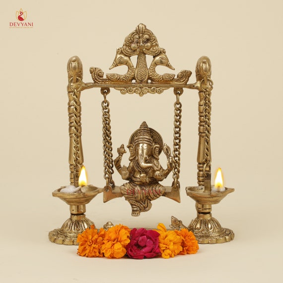 Lord Ganesha on a Swing in Blessing Position. Big Statue. Best Etsy