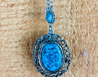 Vintage Turquoise oval pendant