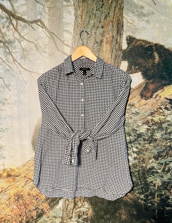Vintage J. Crew checkered blouse