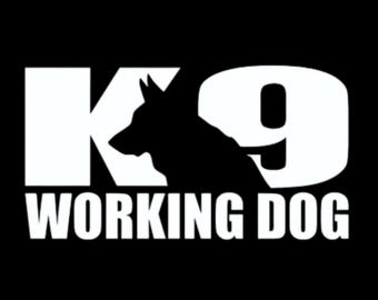 K9 werkhond embleem 4 x 8 vinyl sticker sticker - militaire politie Search and Rescue Bomb Squad Service Trainer