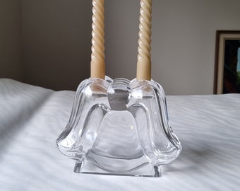 ORREFORS -Tulip-  Crystal Glass VASE / Candlestick Holder, Lars HELLSTEN Sweden, Collectable Crystal Glass, Nordic Christmas Home Decor