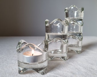 Clear Glass Tealight Candle Votive Holder Set of 6 |  Minimalistic Home Decor | Tea Light Holder, Gift Idea, Wedding Birthday Decor
