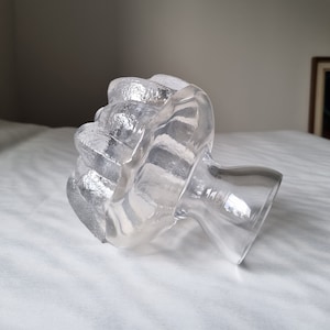Vintage Thick Heavy Crystal Glass Textured Vase / Swedish Design / Scandinavian Glass Home Decor/ Collectable Glass Vase
