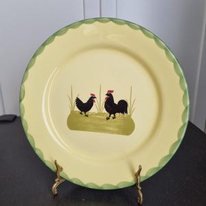 Vintage Zeller Fayencerie - Germany Zeller Keramik Hahn & Henne PLATE | Farm Cottage Country Kitchen Accent Decor, Gift Idea