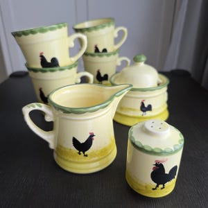 Cerámica vintage Zeller - Colección Hahn & Henne de cerámica alemana Zeller / Decoración de cocina rústica, ideal para regalar