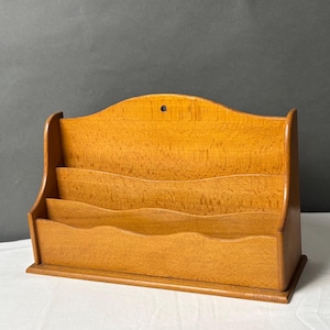 porte-lettres en bois vintage, porte-lettres avec compartiments, organisateur de bureau en papier