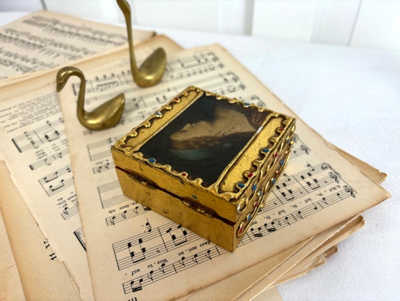 Vintage Italian Florentine Box, Old Venetian Jewe… - image 5