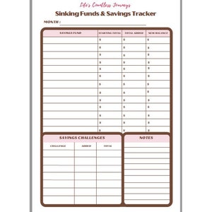 Printable Sinking Funds & Savings Tracker