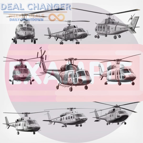 9 Helicopter Black and White Clip Art | Graphic Chopper Design | Black Hawk Aviation Army Veteran | School T-Shirt Projects Craft PNG Image