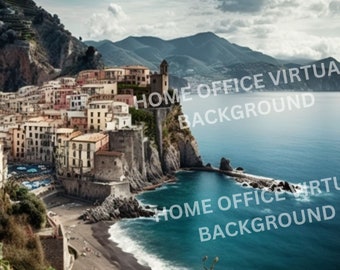 Amalfi Coast Italy | 4 - Zoom Virtual backgrounds | Microsoft Teams Digital Background | Beautiful Scenery | Wishlist
