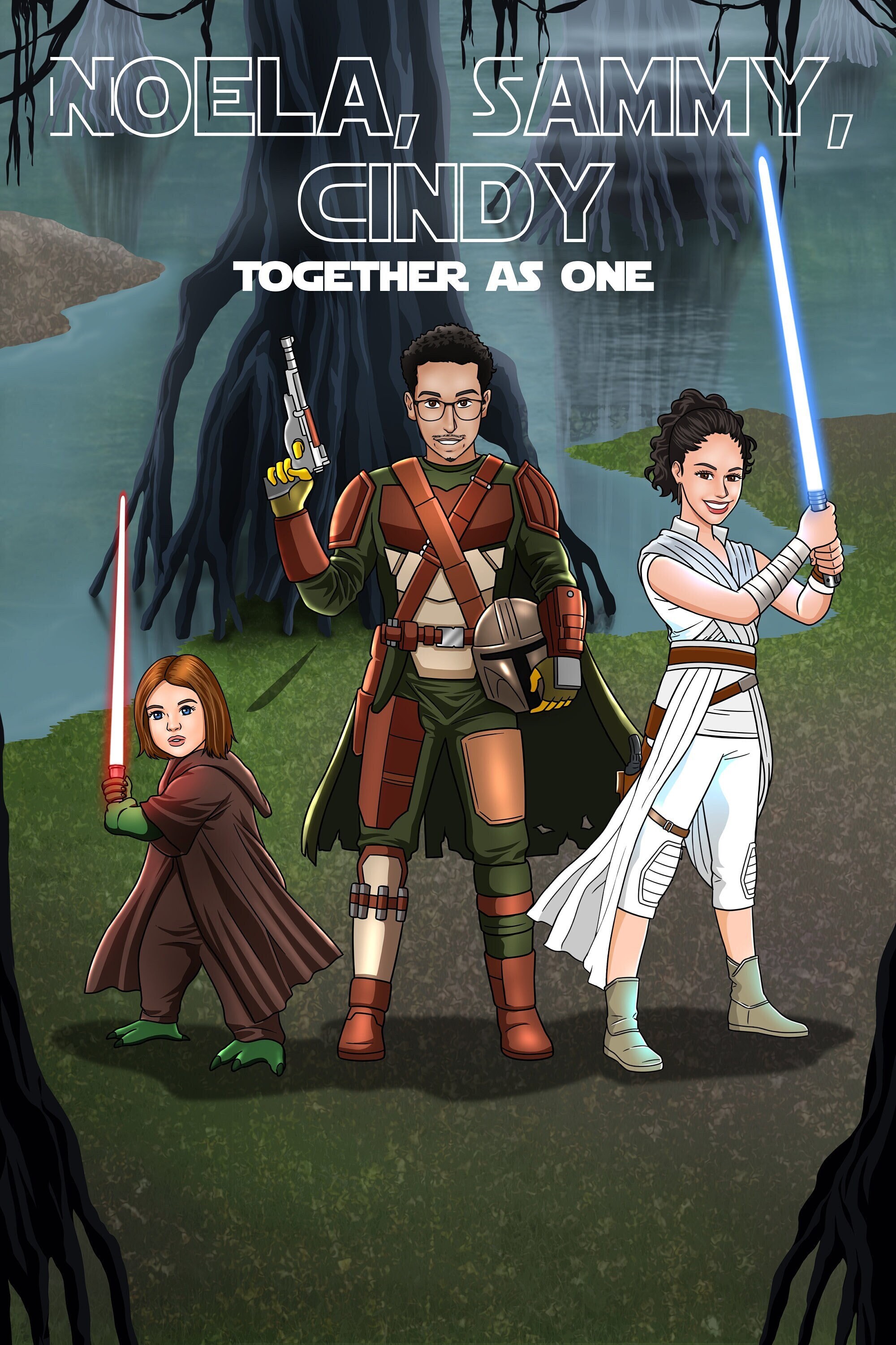 Personalized JEDI POSTER Fully Custom S.W. Art Poster, You as a Star ...