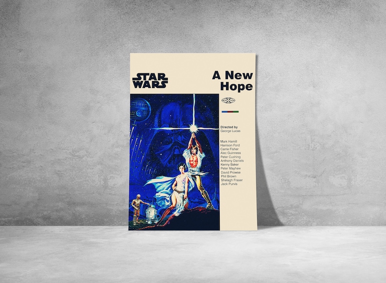 STAR WARS POSTER A New Hope Poster Mid Century Modern - Etsy