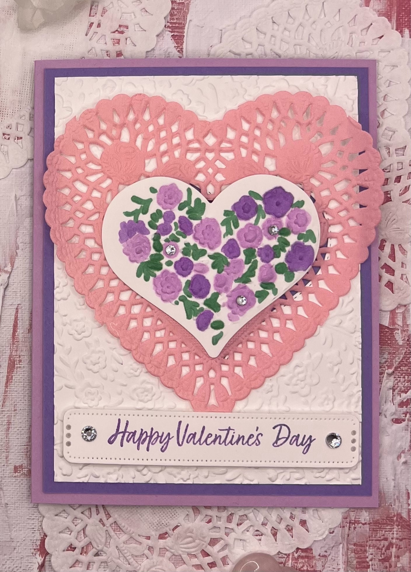 Handmade Lace, Hand Colored Valentine Cards - Etsy