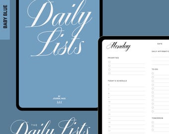 Babyblauer digitaler Tagesplaner | Undatierter GoodNotes iPad-Organizer (Digitaler Download)