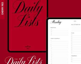 Kirschroter Digitaler Tagesplaner für iPad | GoodNotes Self-Care Planer | Undatiert | Sofort Download