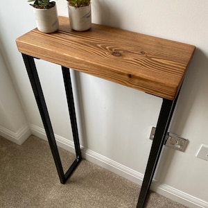 Console Table | Hallway Table | Side Table With Industrial Steel Black Legs | 70-160cm