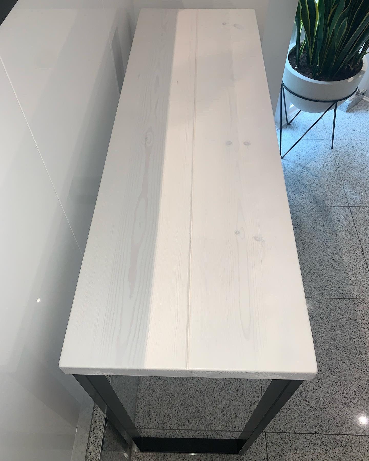 White Breakfast Bar, Kitchen Table, Kitchen Worktop Table With Handmade ...