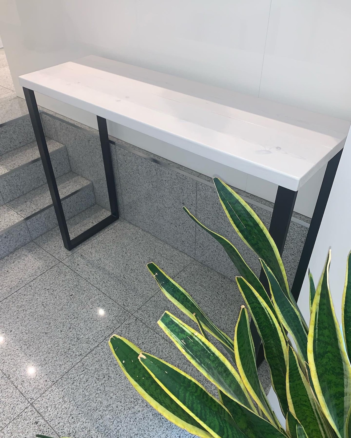 White Breakfast Bar Kitchen Table Kitchen Worktop Table With Etsy UK