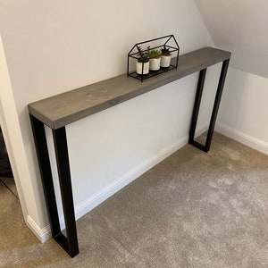 Console Table | Hallway Table with Industrial Steel Rectangular Section Box Legs 70-160cm