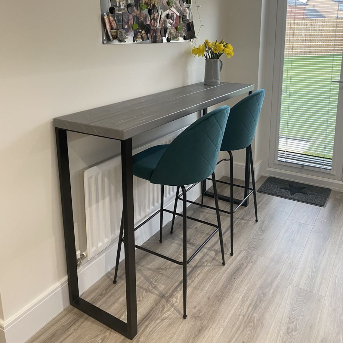 White Breakfast Bar Kitchen Table Kitchen Worktop Table With Etsy UK