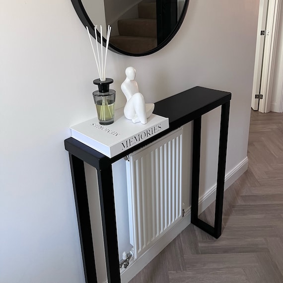 Black tall console table discount