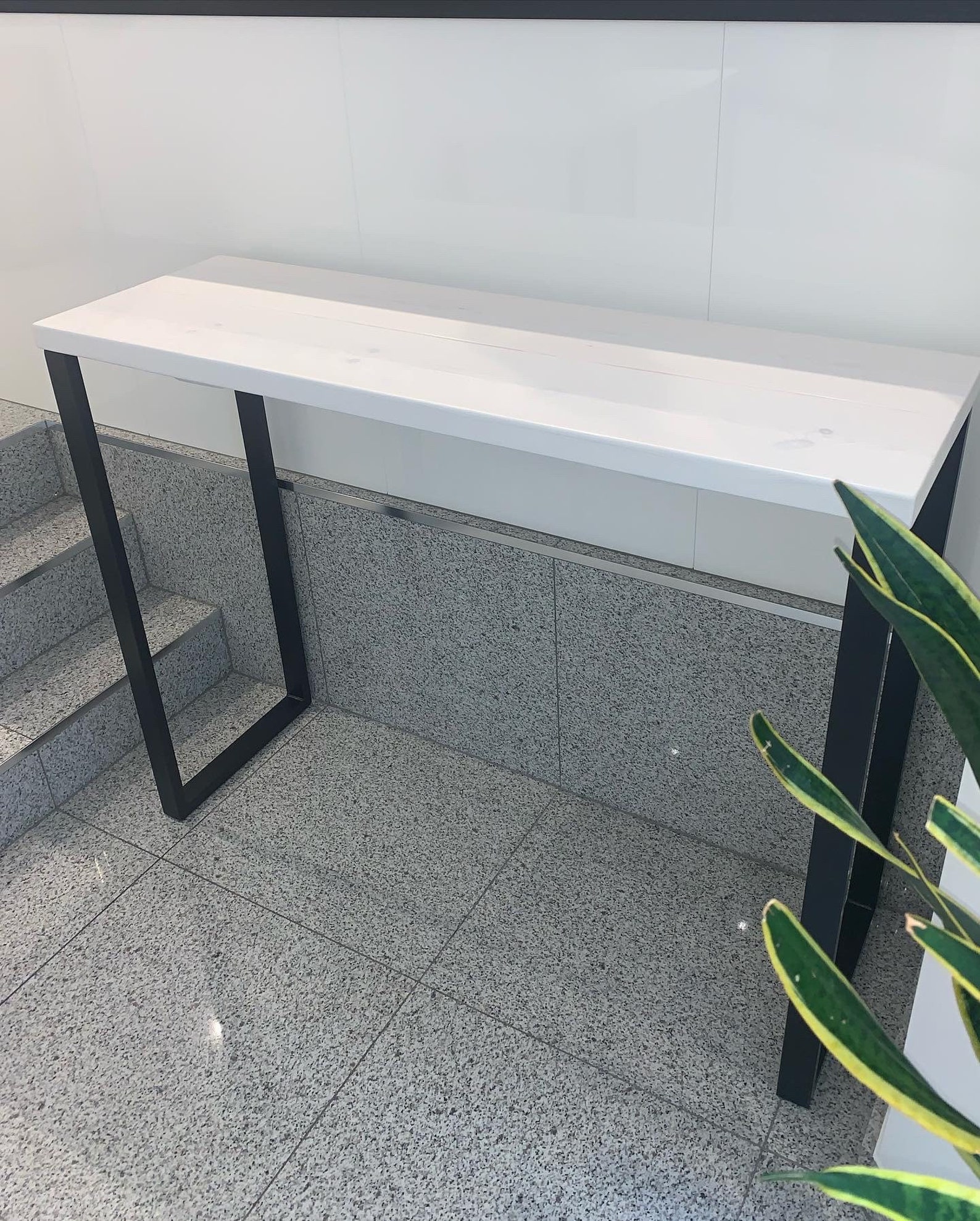 White Breakfast Bar Kitchen Table Kitchen Worktop Table With Etsy UK