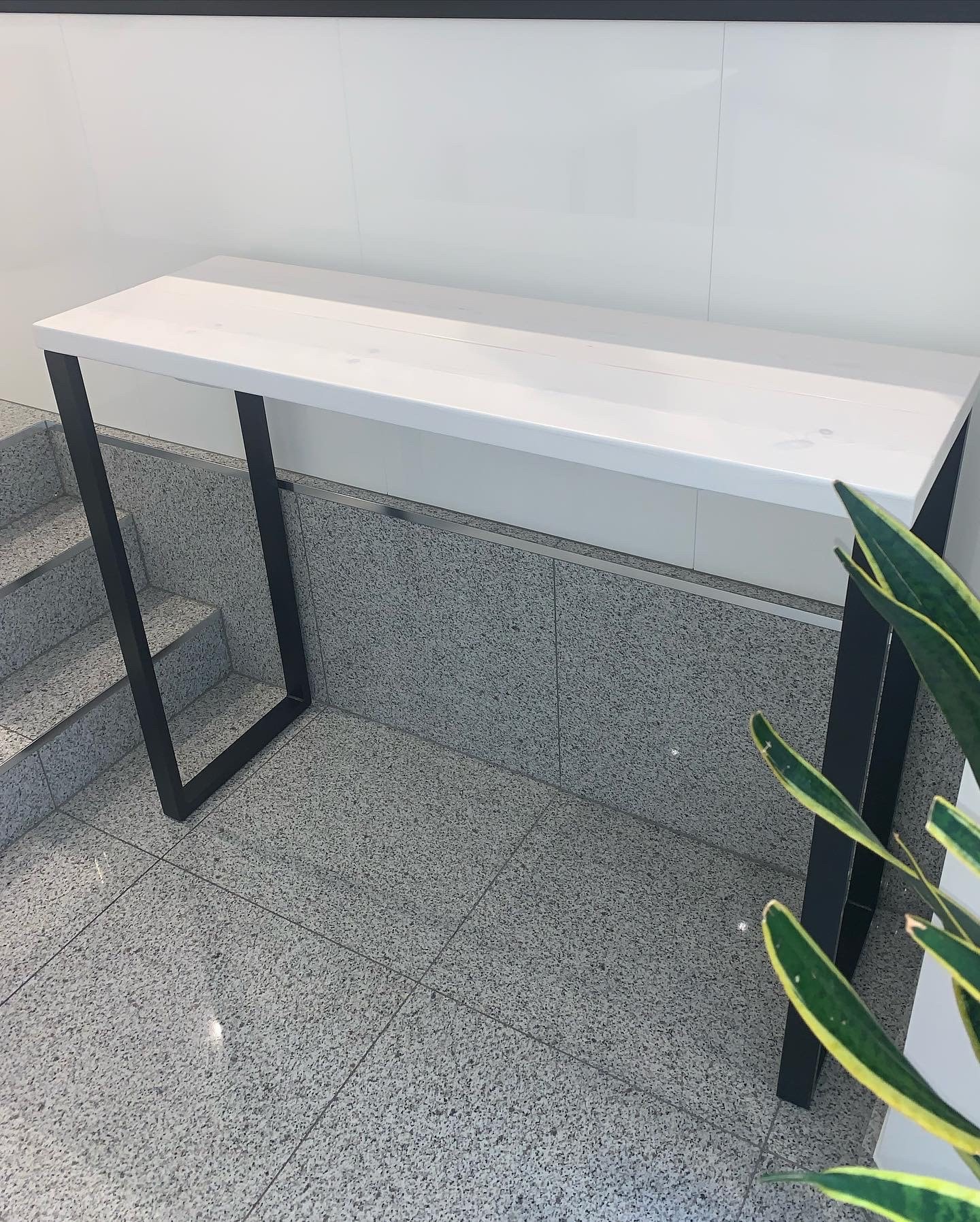 White Breakfast Bar Kitchen Table Kitchen Worktop Table With Etsy UK