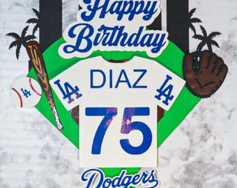 Happy Birthday Cake Topper Dodgers - Etsy