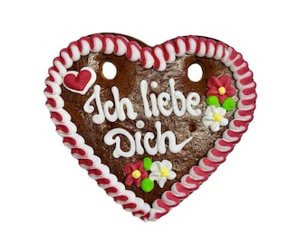 Gingerbread heart 100 grams with individual text, 17 cm with desired text