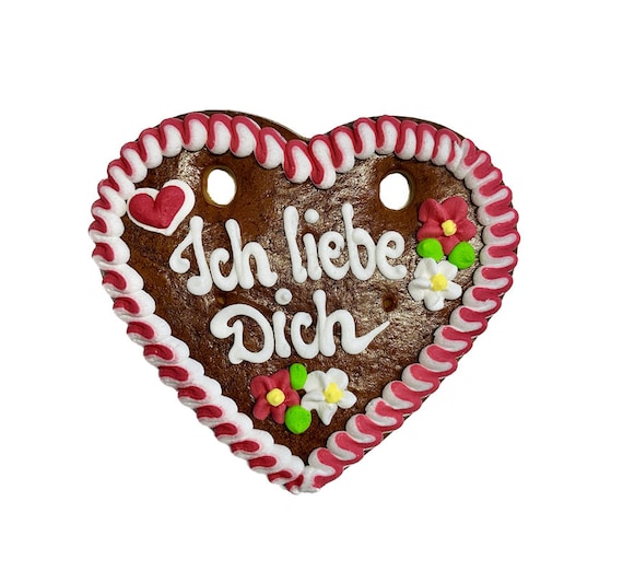 Lebkuchenherz 100 Gramm mit individuellem Text , 17 cm mit Wunschtext - Herzlmalerei