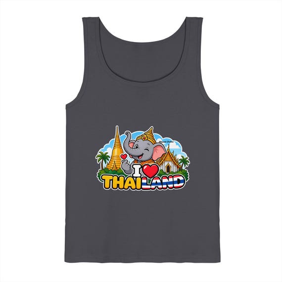 I Love Thailand – Smiling Elephant Exclusive Munich Palms Design - Tank Top