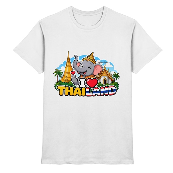 I Love Thailand – Smiling Elephant Exclusive Munich Palms Design - Premium Shirt