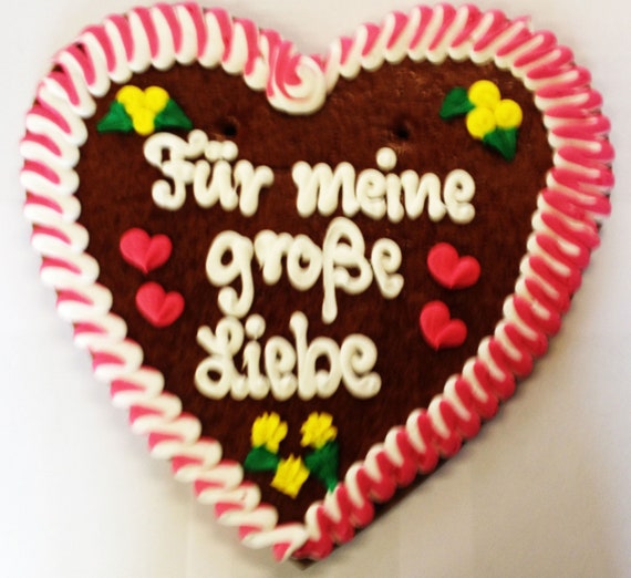 Gingerbread heart huge approx. 2000 grams 55 x 63 cm XXXL with text For my great love