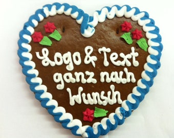 Gingerbread heart 180 grams with individual text, 22 x 23 cm with desired text