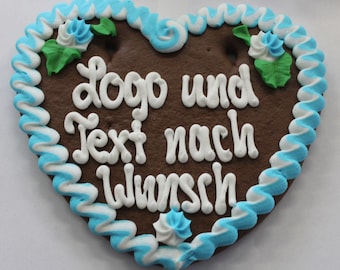 Lebkuchenherz Wunschtext 22 x 23 cm |Lebkuchenherzen-Fabrik