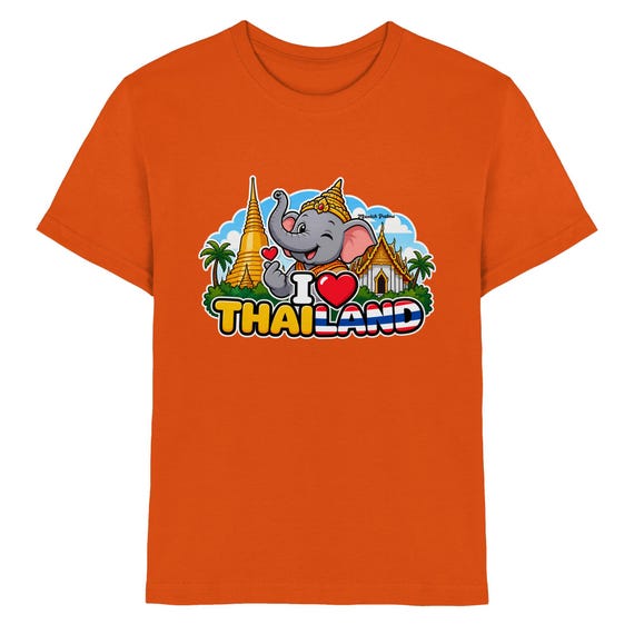 I Love Thailand – Smiling Elephant Exclusive Munich Palms Design - Kids Premium Shirt