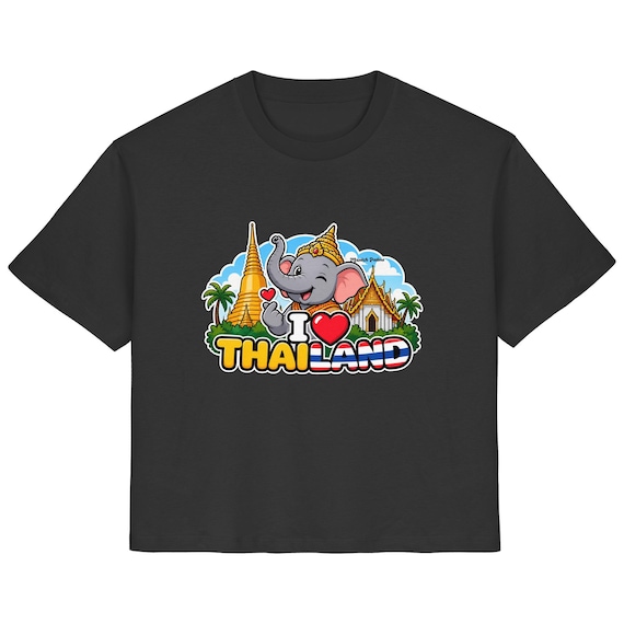 I Love Thailand – Smiling Elephant Exclusive Munich Palms Design - Ladies Organic Shirt