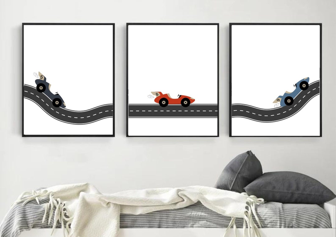 Race Car Wall Art Race Car Boy Room Decor Car Bedroom Etsy