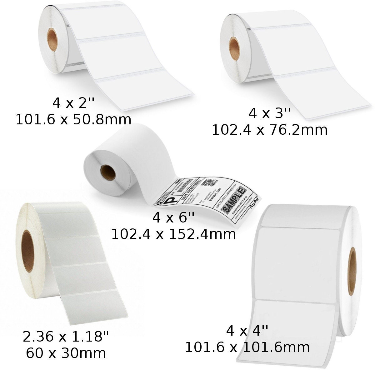 Strong Adhesive Thermal Label, Shipping Labels Compatible With Zebra
