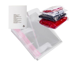 10X14 Inches: Transparent Plastic Packing Bags Adhesive Plastic Poly B –  dmsretail