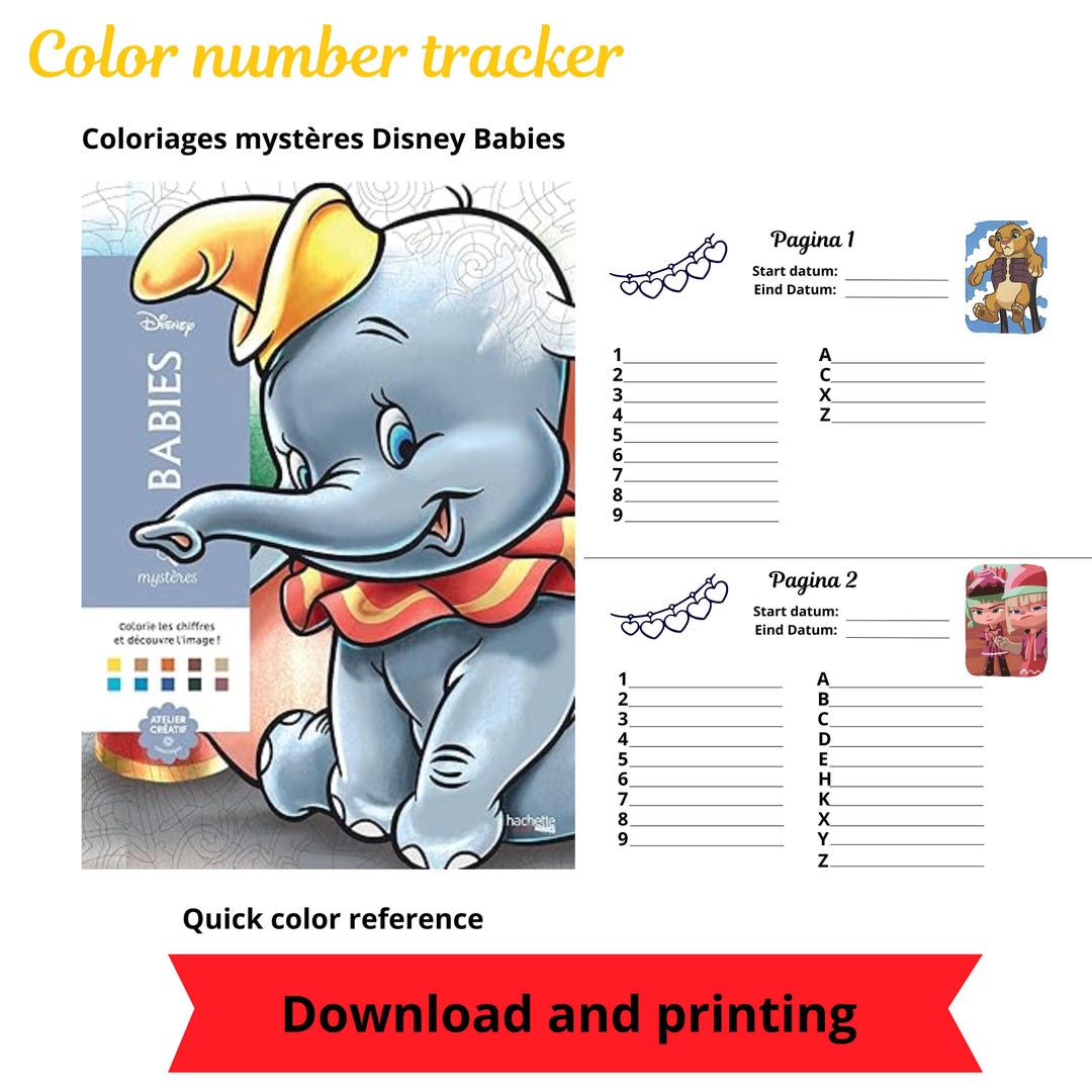 Color Tracker Printable DTF - Instant Download - Etsy