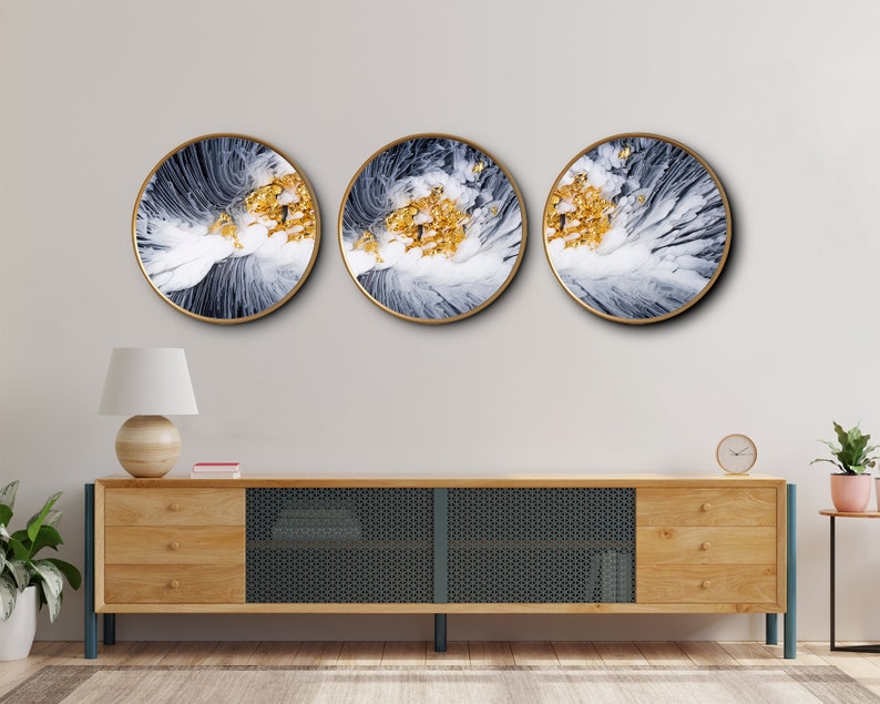 Round Wood Wall Decor Extra Large Wall Art Abstract Resin Etsy