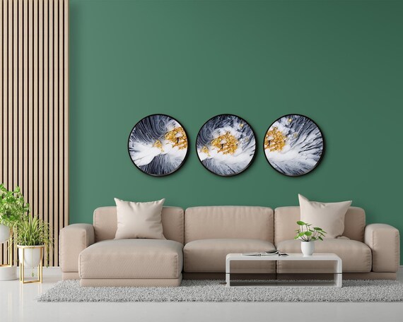 Round Wood Wall Decor Extra Large Wall Art Abstract Resin - Etsy